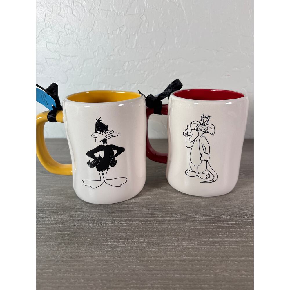 2 Rae Dunn x Looney Tunes Daffy Duck Despicable & Sylvester Sufferin' Succotash!